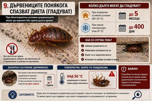 Дървениците могат да гладуват дълго